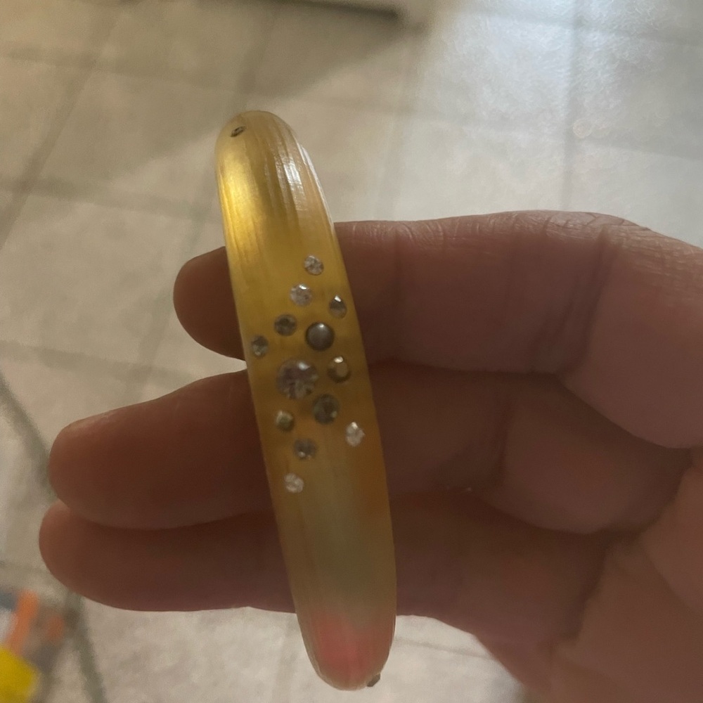 Alexis Bittar gold lucite  Bracelet with Crystal Accents